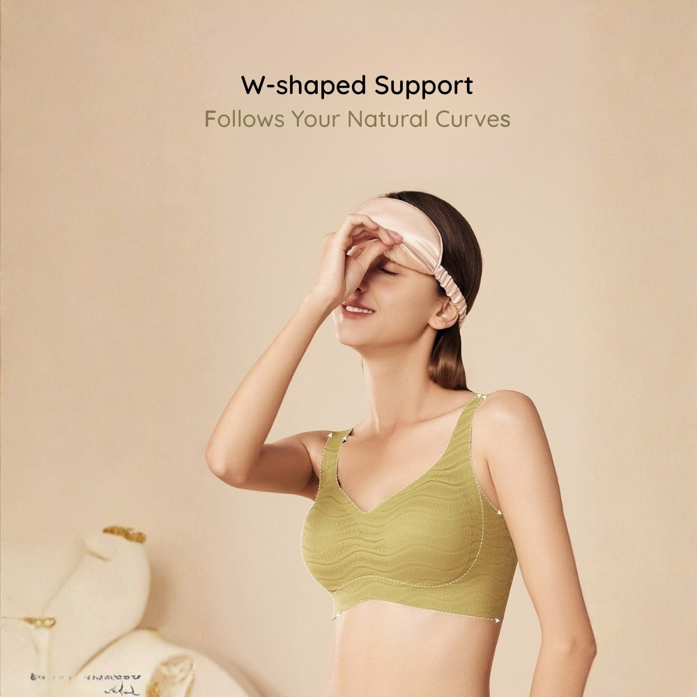 BareComfort Wireless Lounge Bra – Seamless Vest-Style Small Wave Design
