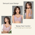 Lace-Illusion Soft Mesh Wireless Bra - Vest-Style Seamless Support