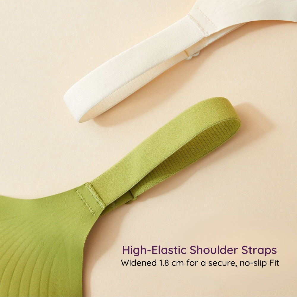 Air-Fit Wavy Moulded Wireless Bra with widened 1.8cm high-elastic shoulder strap