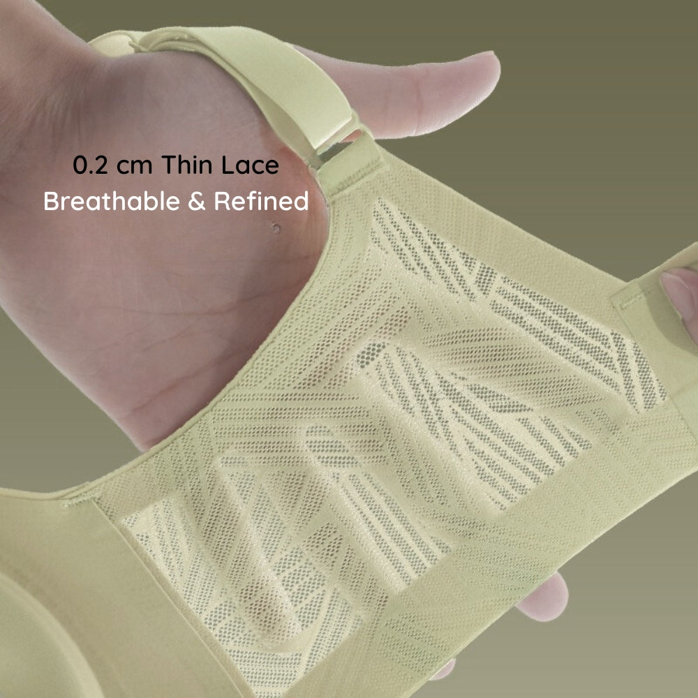'0.2 cm Thin Lace' and 'Breathable & Refined' of Lace-Illusion Soft Mesh Wireless Bra 