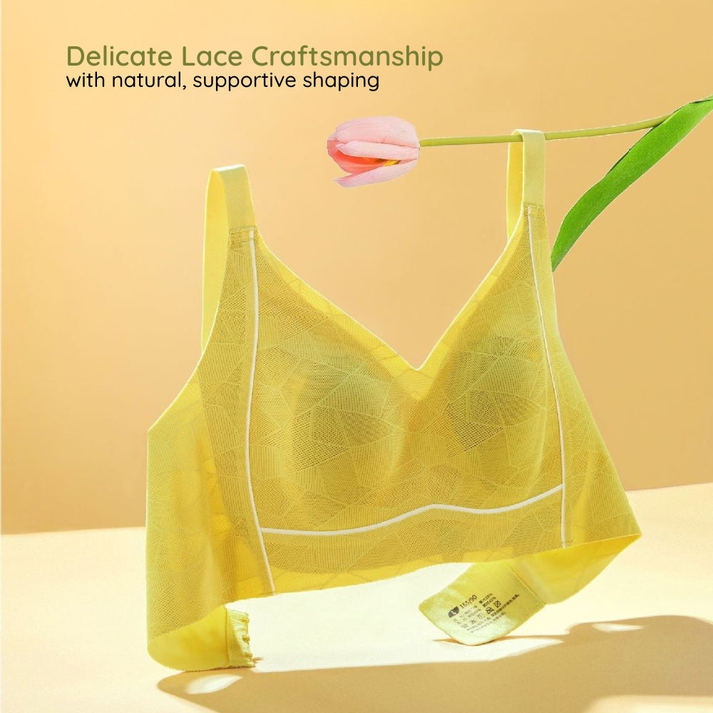 Dreamy Terraced Fields Lace Wireless Bra - Bigger Bust Fit,  Rabbit Ear Pads