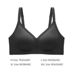 Lace-Illusion Soft Mesh Wireless Bra - Mystic black color