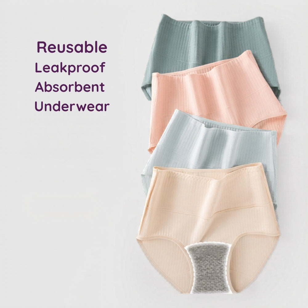 Women’s Leak-Proof Absorbent Brief – High Waisted Postpartum Incontinence Underwear