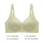 Lace-Illusion Soft Mesh Wireless Bra - Milky Green color