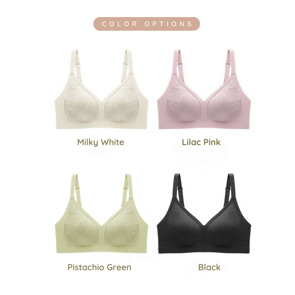 Lace-Illusion Soft Mesh Wireless Bra in different colors