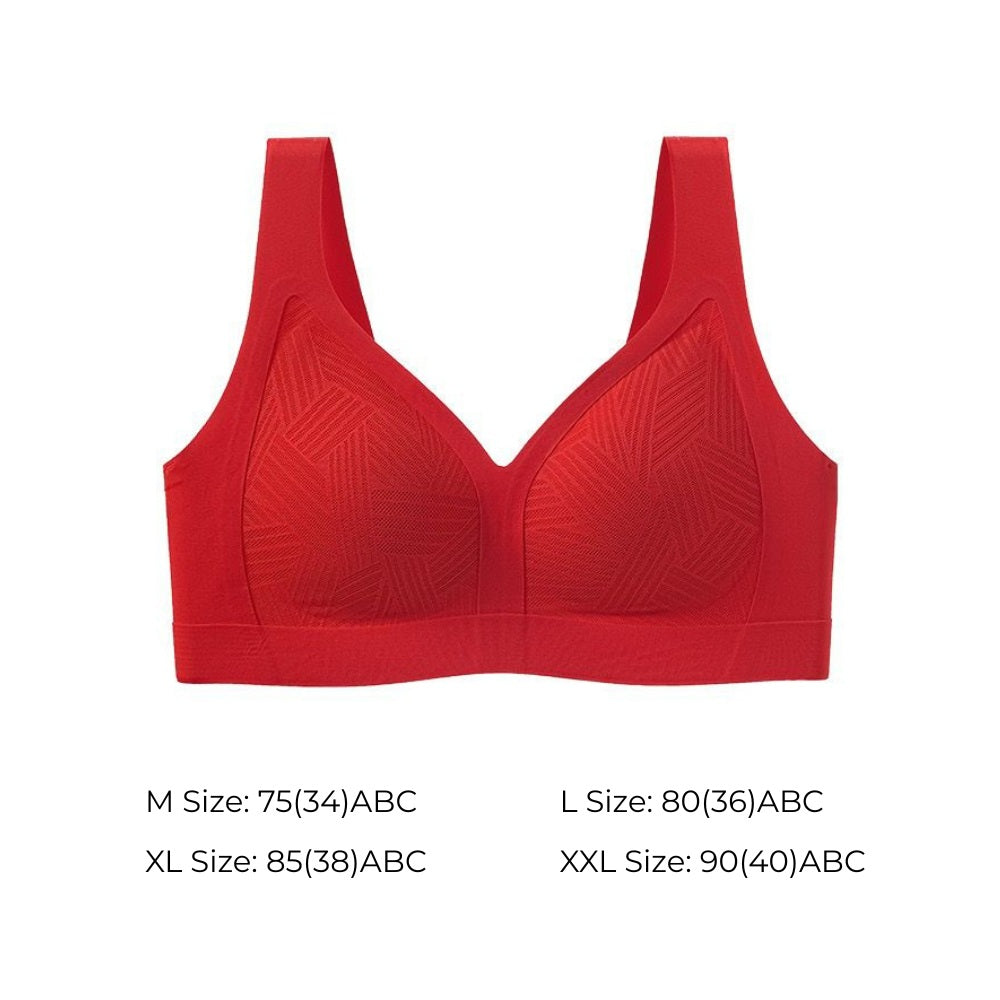 Lace-Illusion Soft Mesh Wireless Bra - Vest-Style Seamless Support