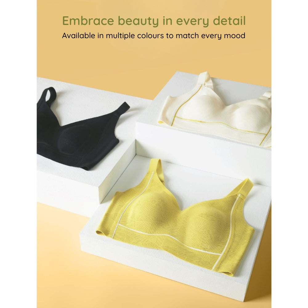 Dreamy Terraced Fields Lace Wireless Bra - Bigger Bust Fit,  Rabbit Ear Pads