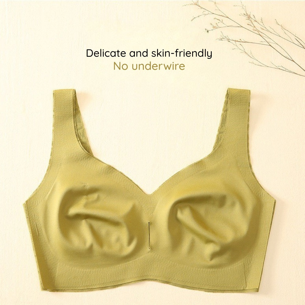 BareComfort Wireless Lounge Bra – Seamless Vest-Style Small Wave Design