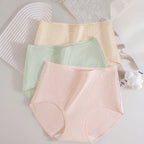 Embossed Bear High Waist Brief-  Extended Size Pure Cotton Antibacterial