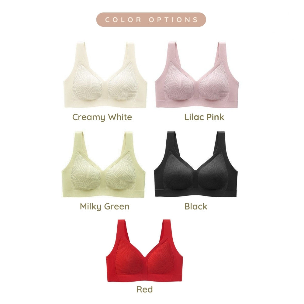 Lace-Illusion Soft Mesh Wireless Bra - Vest-Style Seamless Support