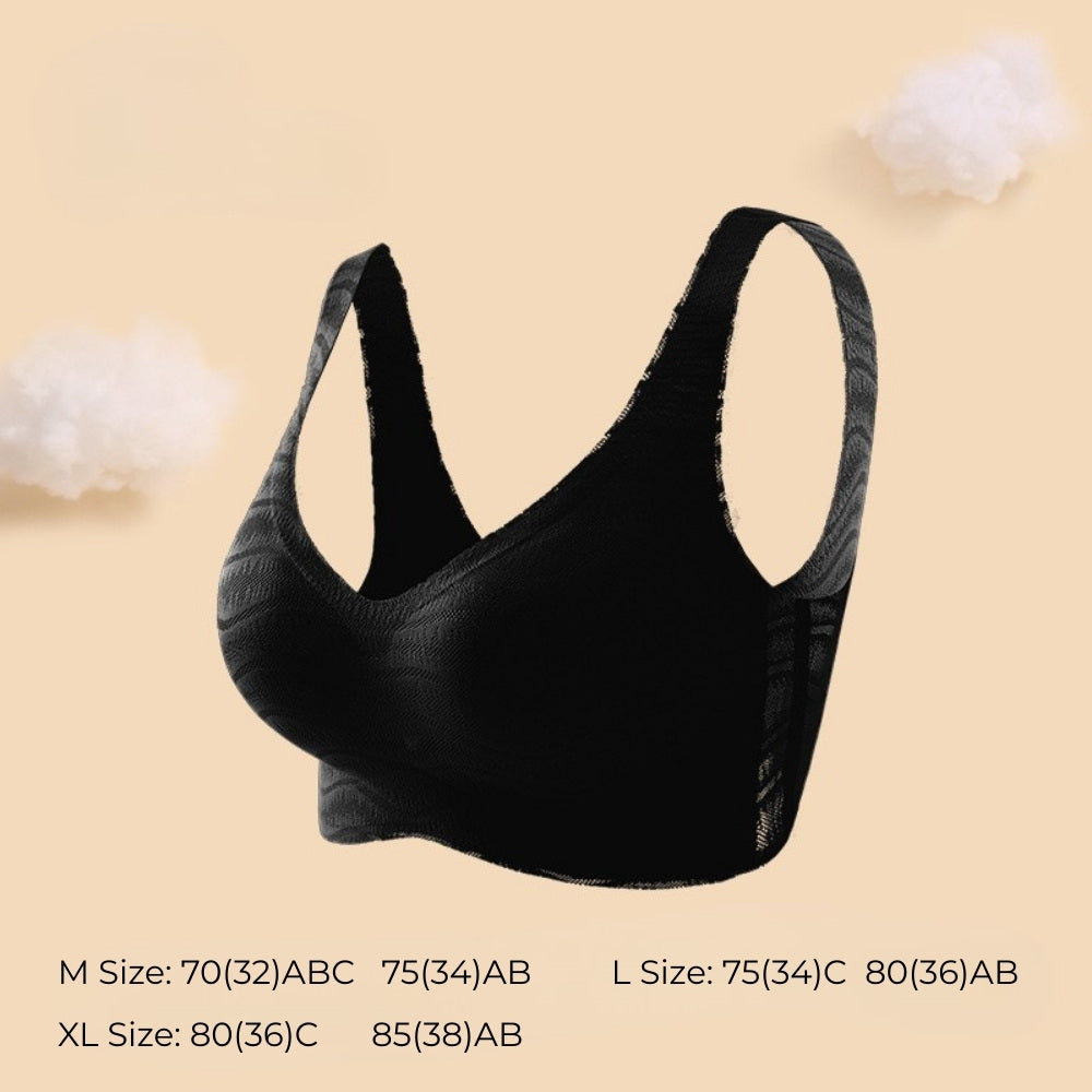 BareComfort Wireless Lounge Bra – Seamless Vest-Style Small Wave Design