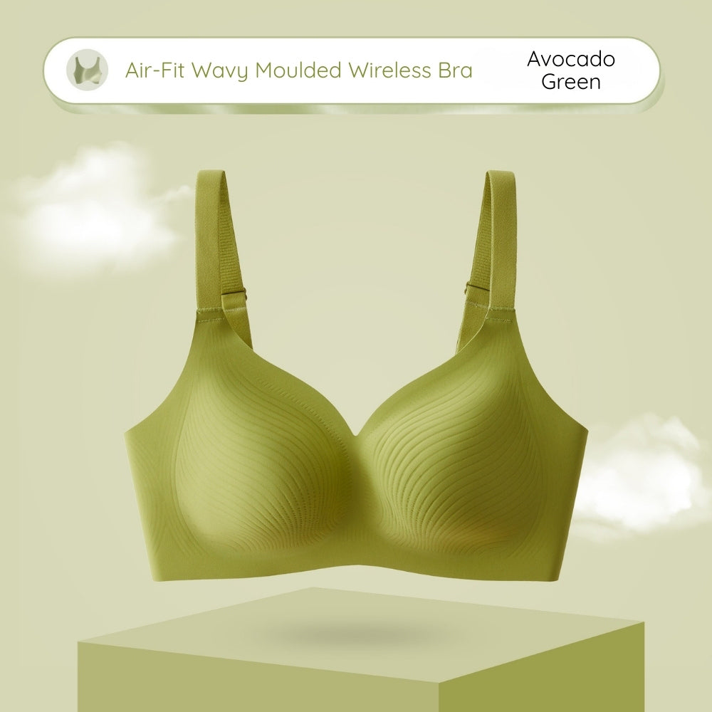 Air-Fit Wavy Moulded Wireless Bra – Minimiser for Big Bust (No Paddings)