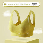 Dreamy Terraced Fields Lace Wireless Bra - Bigger Bust Fit,  Rabbit Ear Pads