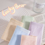 Embossed Bear High Waist Brief-  Extended Size Pure Cotton Antibacterial