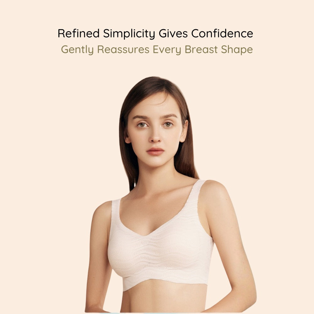 BareComfort Wireless Lounge Bra – Seamless Vest-Style Small Wave Design