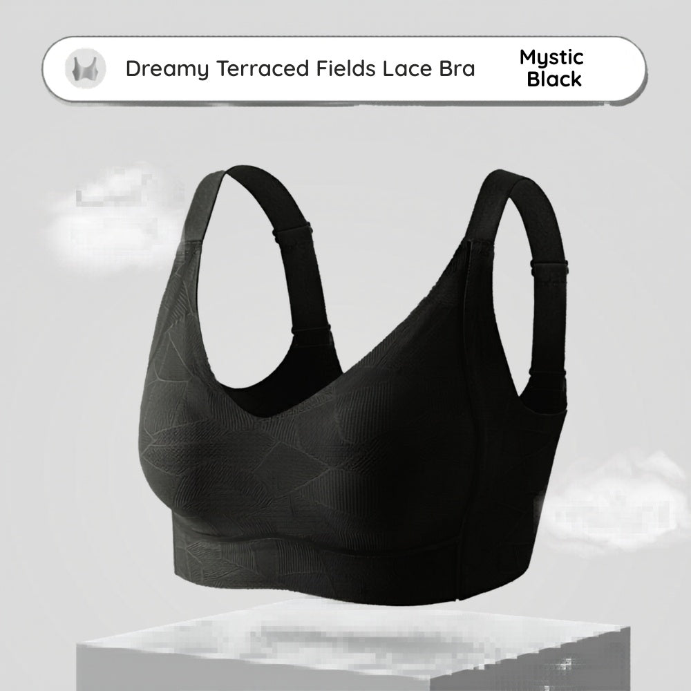 Dreamy Terraced Fields Lace Wireless Bra - Bigger Bust Fit,  Rabbit Ear Pads