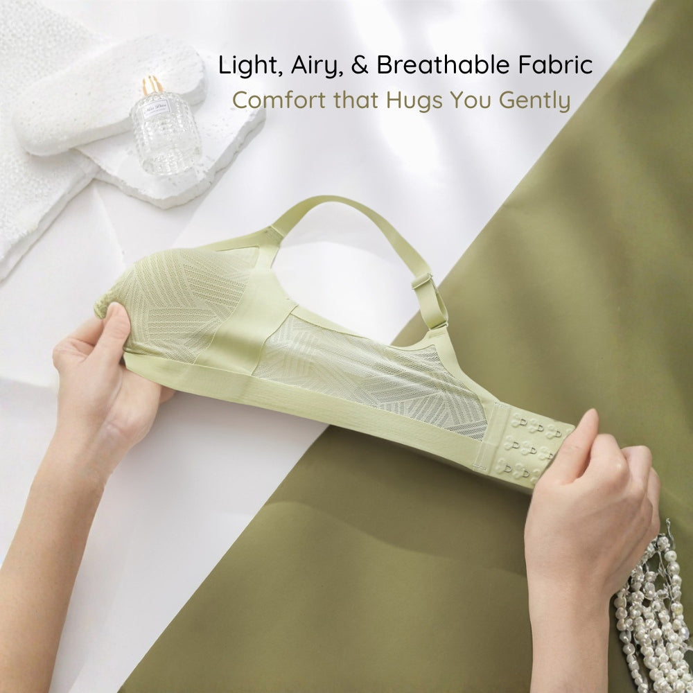 High stretch fabric of Lace-Illusion Soft Mesh Wireless Bra