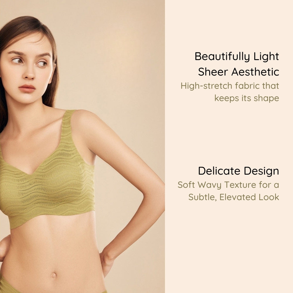 BareComfort Wireless Lounge Bra – Seamless Vest-Style Small Wave Design