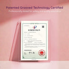 Patented certificate in frame on a peach pink background