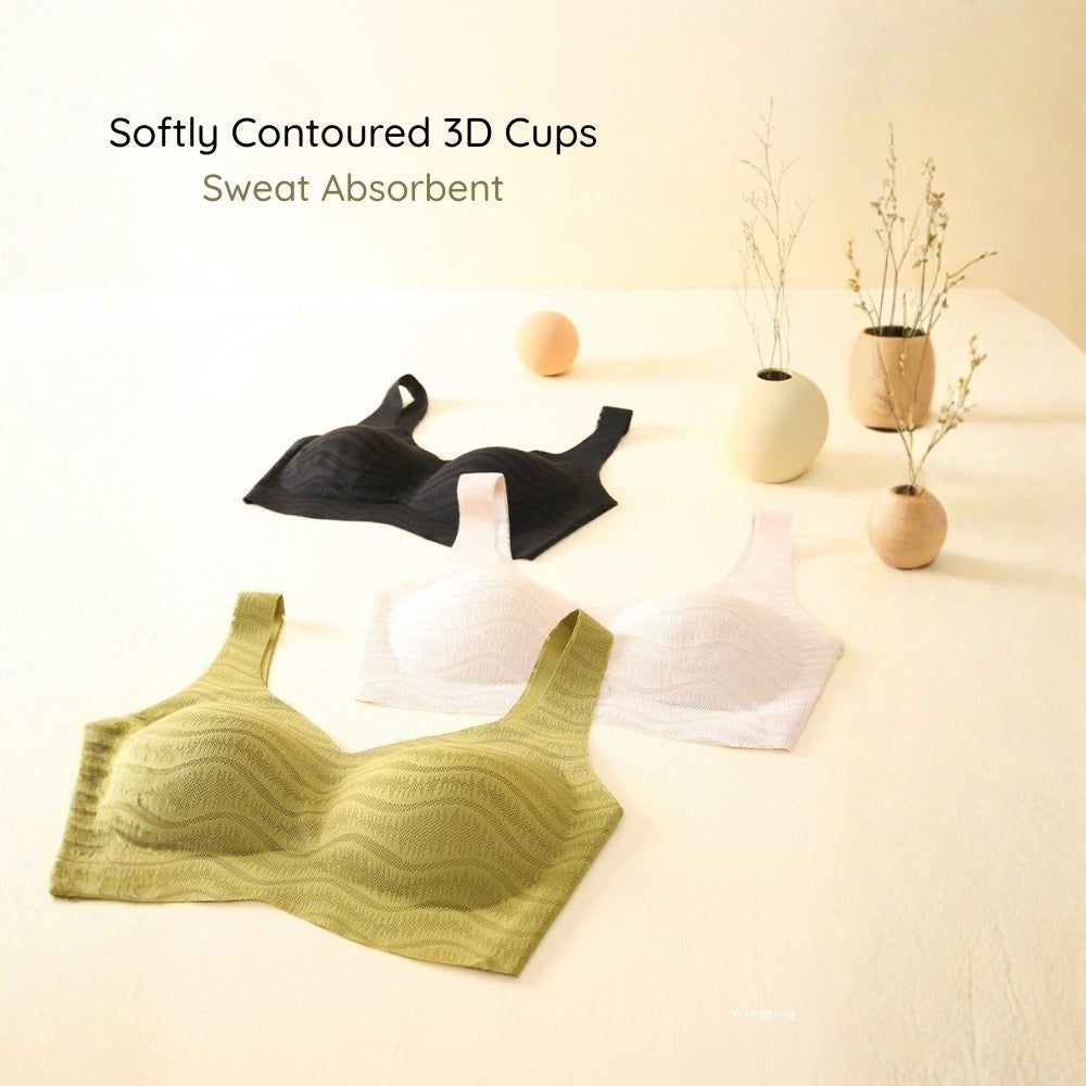 BareComfort Wireless Lounge Bra – Seamless Vest-Style Small Wave Design