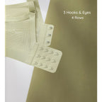 Close-up to the garment back hooks and eyes of Lace-Illusion Soft Mesh Wireless Bra 