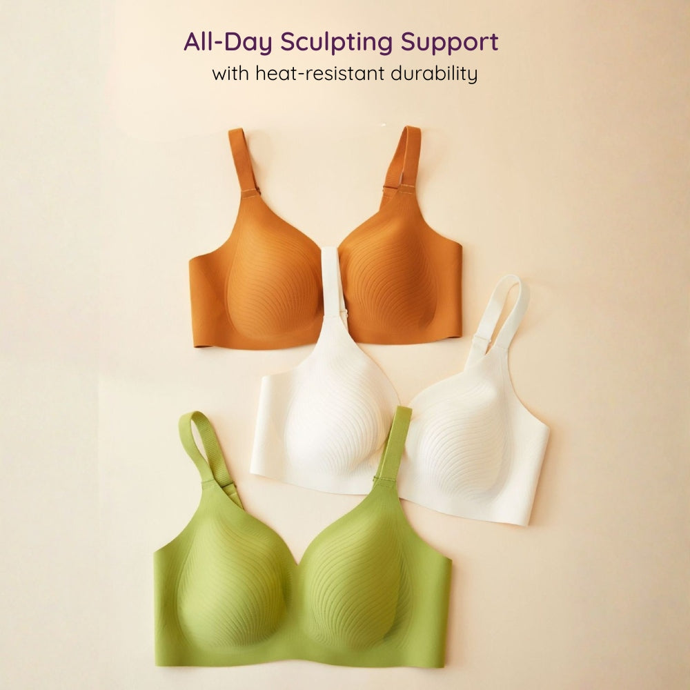 Air-Fit Wavy Moulded Wireless Bra – Minimiser for Big Bust (No Paddings)