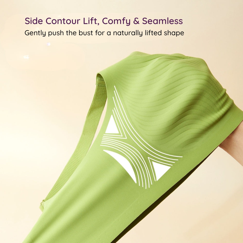 Side contour life and seamless of Green Air-Fit Wavy Moulded Wireless Bra