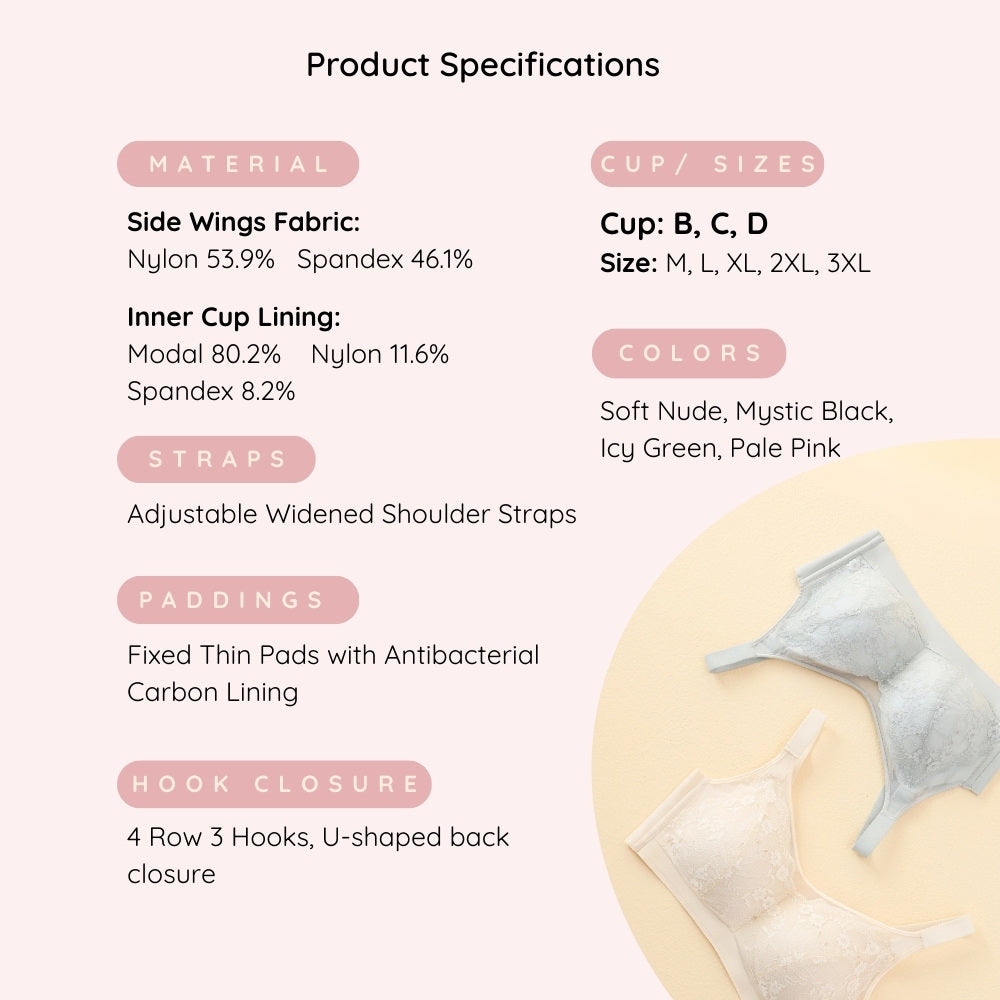 Angel Lace Minimiser Shaping Bra -  Bigger Bust Fit & Full Coverage