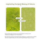 Dreamy Terraced Fields Lace Wireless Bra design oconcept - Two green textured cards with patterns inspired by nature