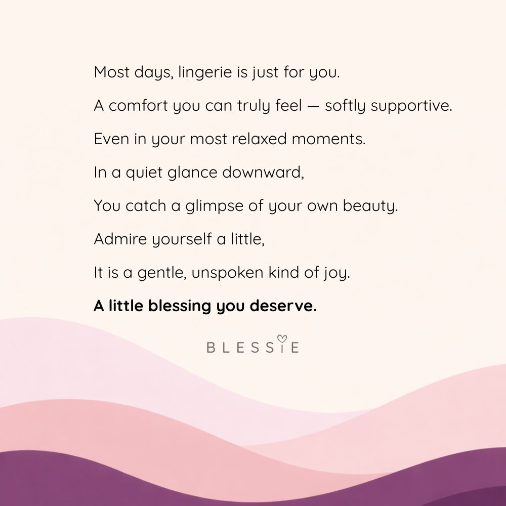 A message on lingurie from Lace-Illusion Soft Mesh Wireless Bra with Blessie Brand logo