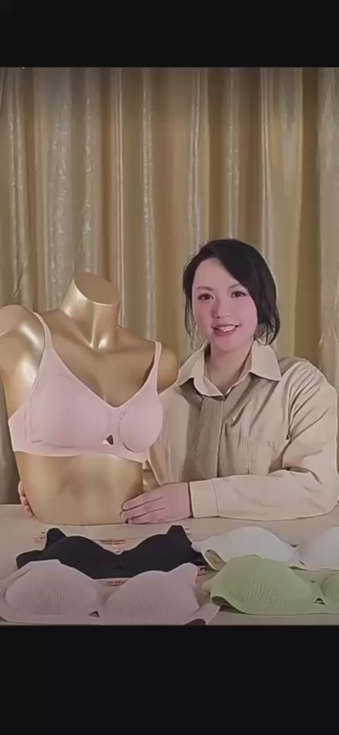 Video of a lady explaining the features and benefits of  Airy SoftFlame Wireless Lace Bra